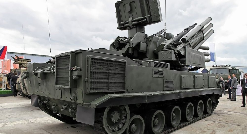 Pantsir-S1 air defence system, full-track chasis