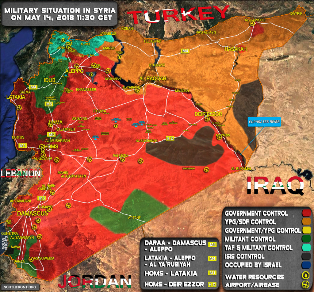 Military Situation In Syria On May 14, 2018 (Map Update) Military Situation In Syria On May 14, 2018 (Map Update)