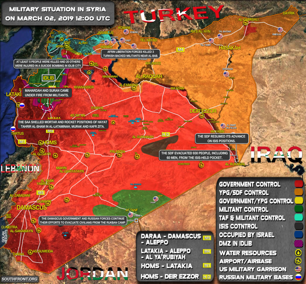 Military Situation In Syria On March 2, 2019 (Map Update)