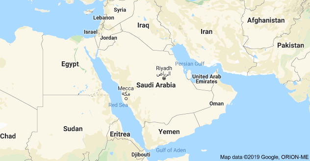 Map of Saudi Arabia