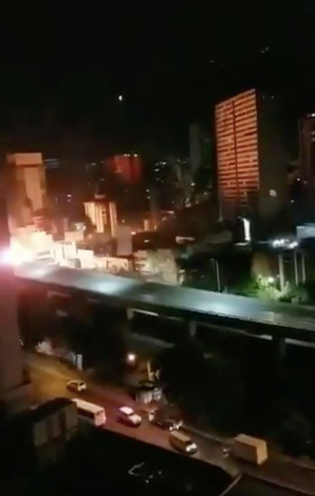 The blaze rose up over the motorway