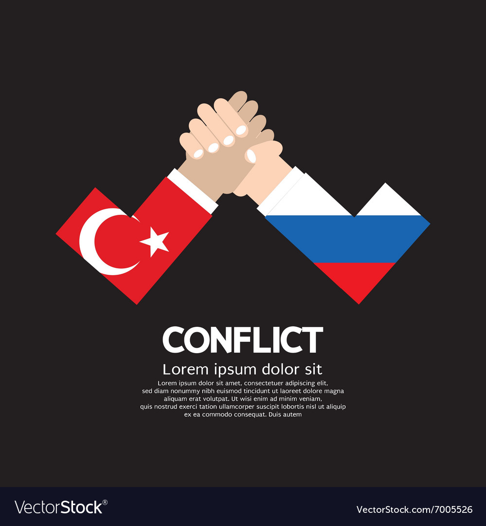 Turkey VS Russia Arm-Wrestle Royalty Free Vector Image