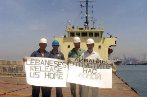 Ukrainian sailors beg for help in Beirut