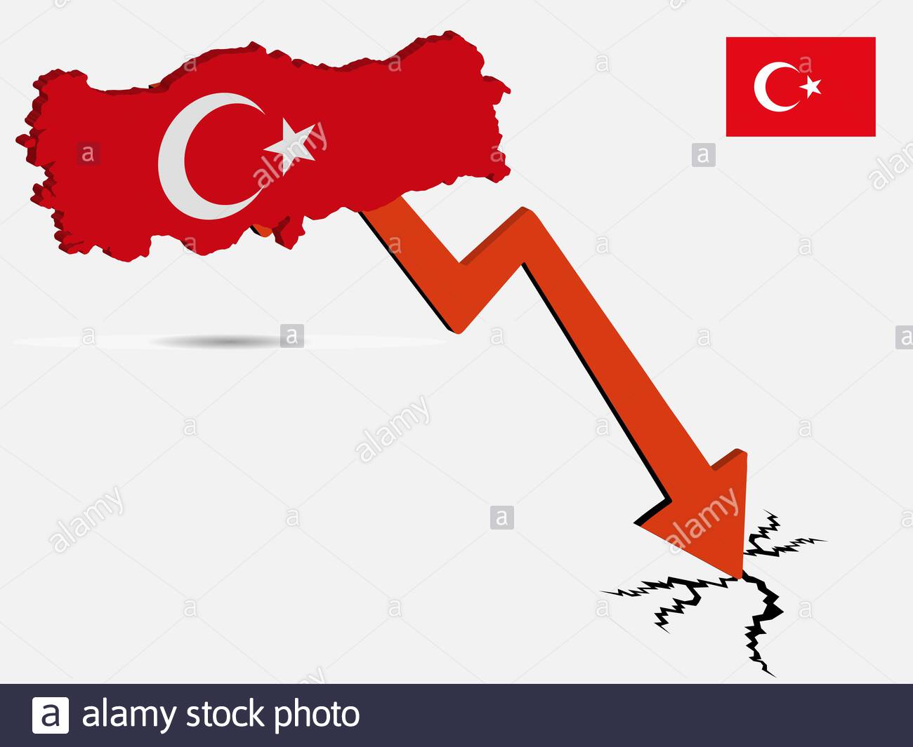 Turkey economic crisis vector illustration Eps 10 Stock Vector Image & Art  - Alamy