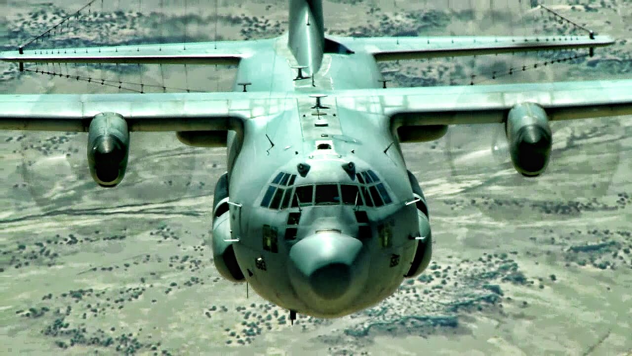 EC-130H Compass Call Airborne Tactical Weapons System Aerial - YouTube