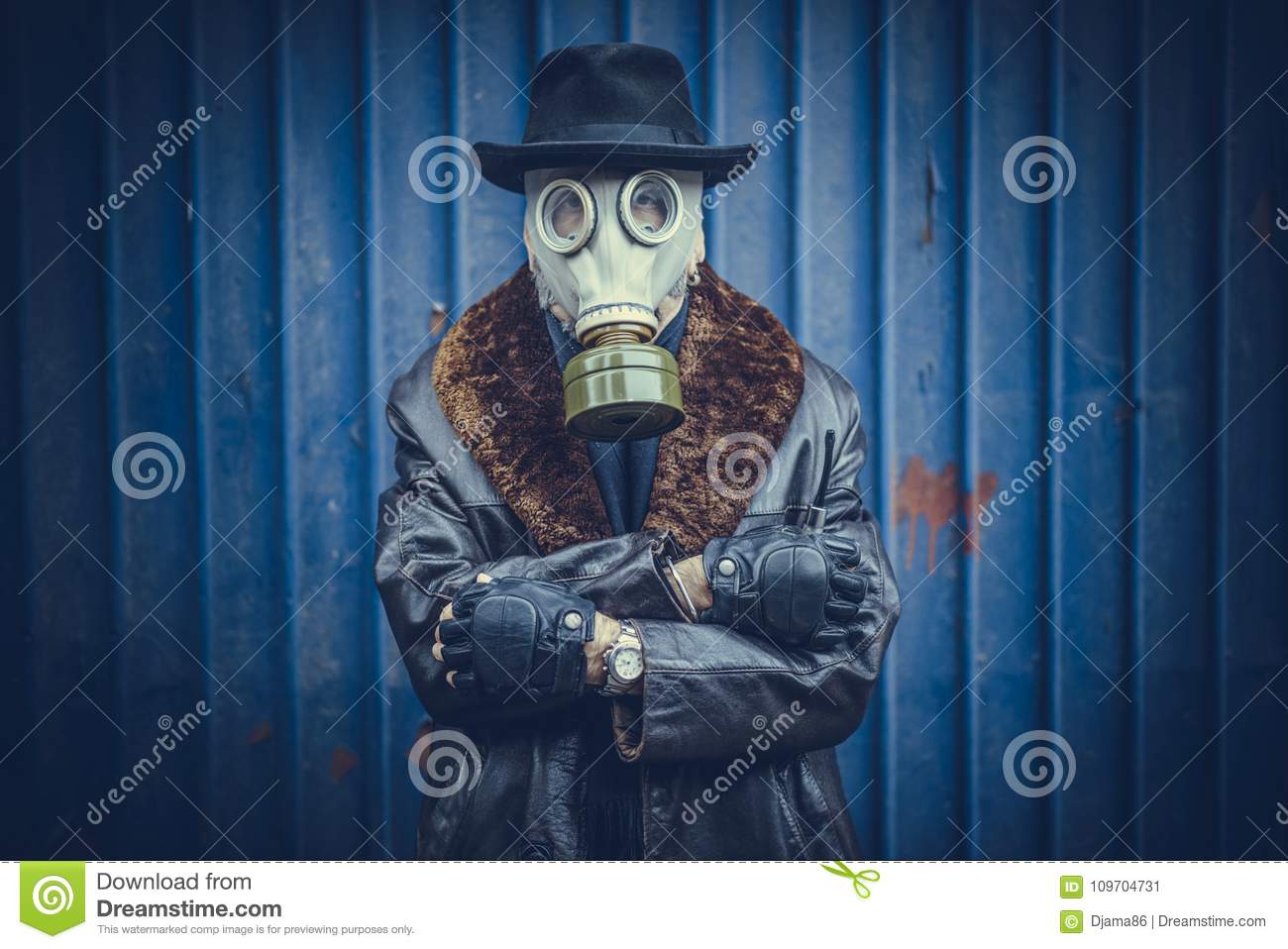 Portrait Of Man With Gas Mask Stock Image - Image of dark, rebellion:  109704731