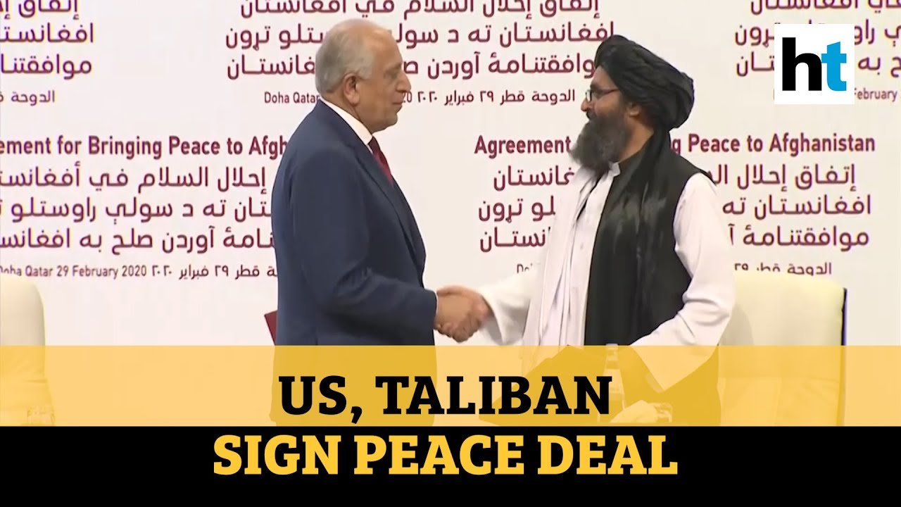 Watch: US, Taliban sign peace deal aimed at ending war in Afghanistan - YouTube