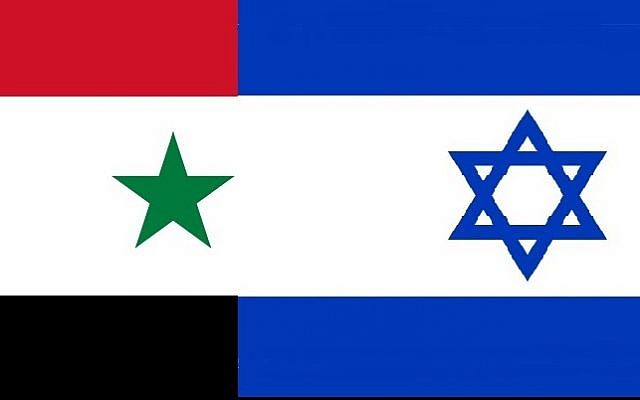 Flags of Israel and Syria