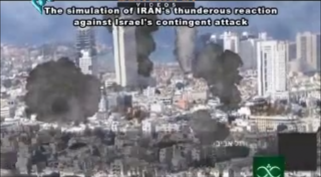 Iranian TV airs simulated bombing of Tel Aviv, US aircraft carrier | The  Times of Israel