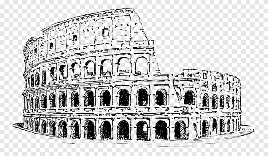 Coliseu, desenho, portátil, rede, gráficos, antiga, roma, colosseum,  monocromático, roma png | PNGEgg