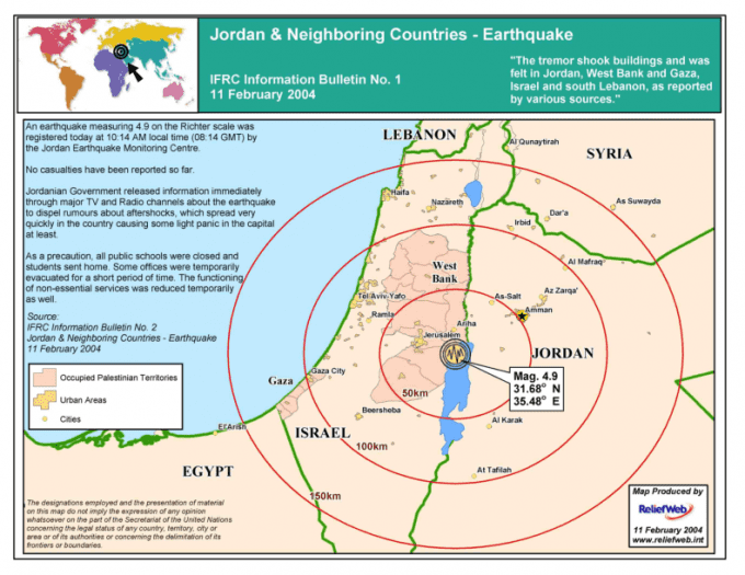 Jordan &amp; Neighboring Countries: Earthquake - Situation map - Israel | ReliefWeb