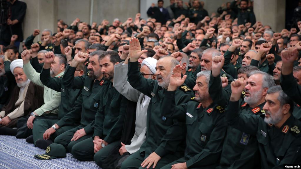 IRGC commanders at a speech by Supreme Leader Ali Khamenei. FILE PHOTO