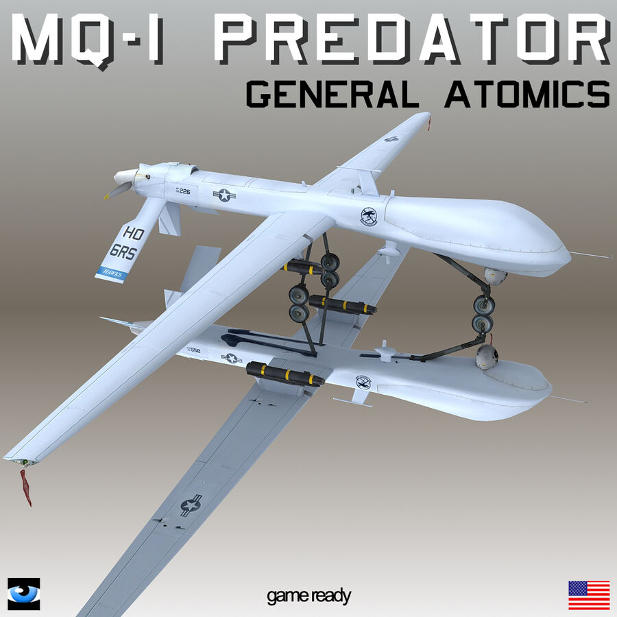 MQ1 Predator 3D Model $100 - .lwo .xsi .obj .max .flt .fbx .3ds - Free3D