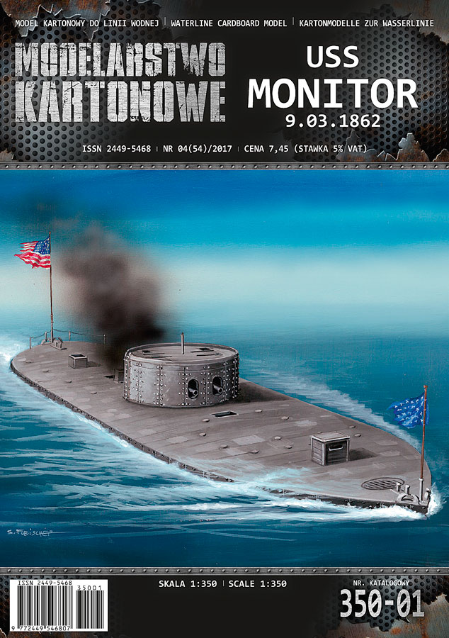 USS 'MONITOR' 9-03-1862 Modelarstwo kartonowe -350-01