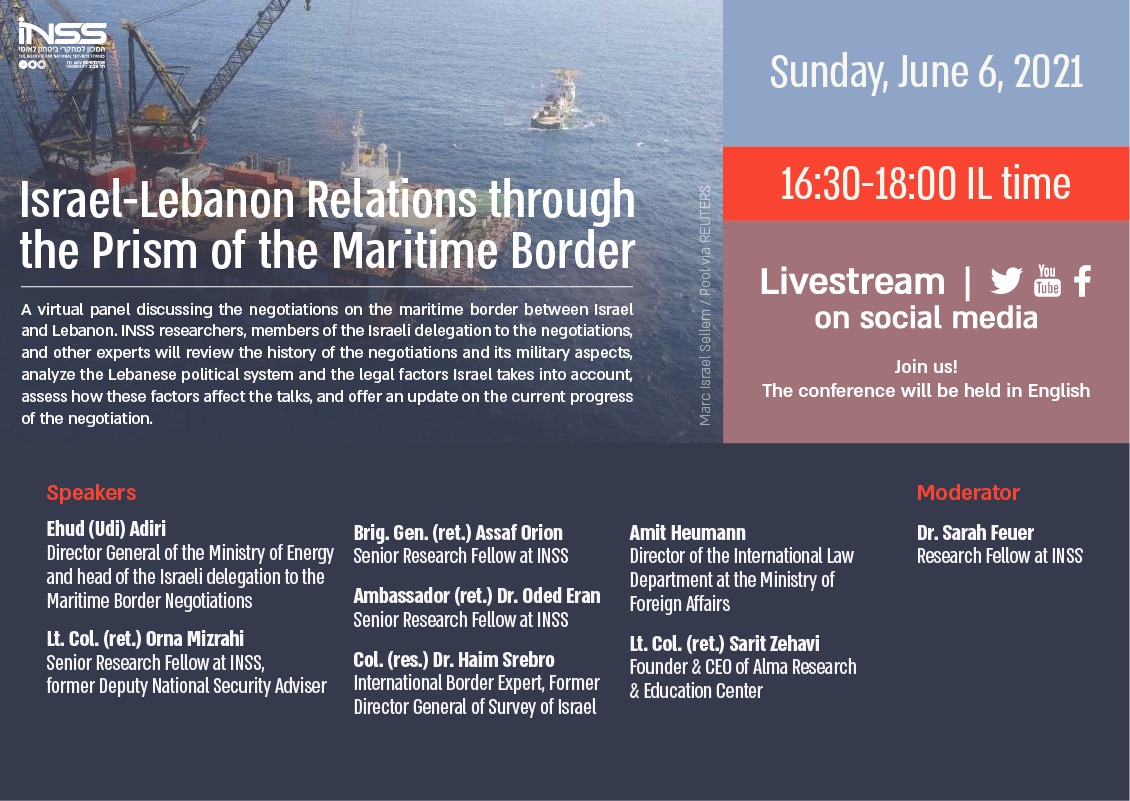 Israel-Lebanon Relations through the Prism of the Maritime Border | INSS
