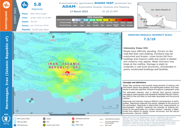 Earthquake in Iran (Islamic Republic of), Shake Map, 2022-03-17 - Iran  (Islamic Republic of) | ReliefWeb