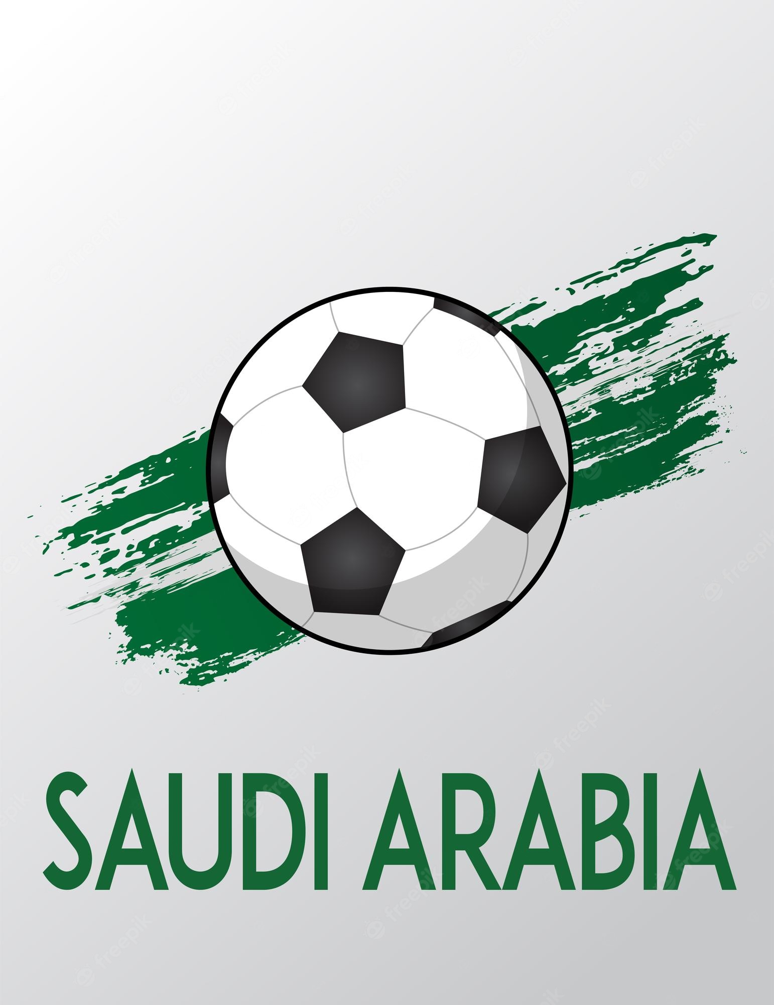 Premium Vector | Football brush flag for saudi arabia